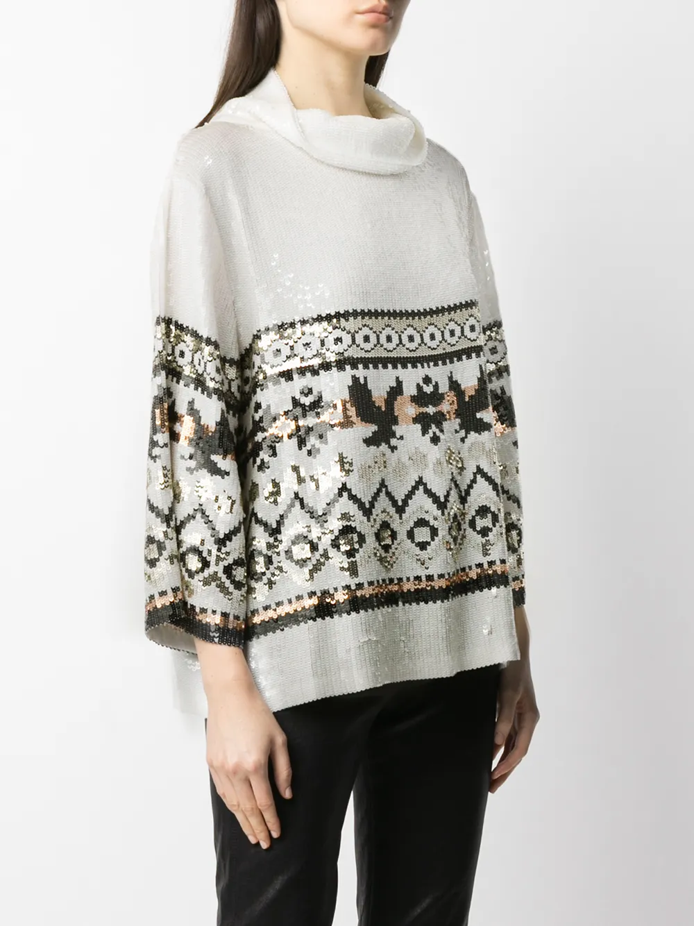 Alberta Ferretti Trui met pailletten Wit