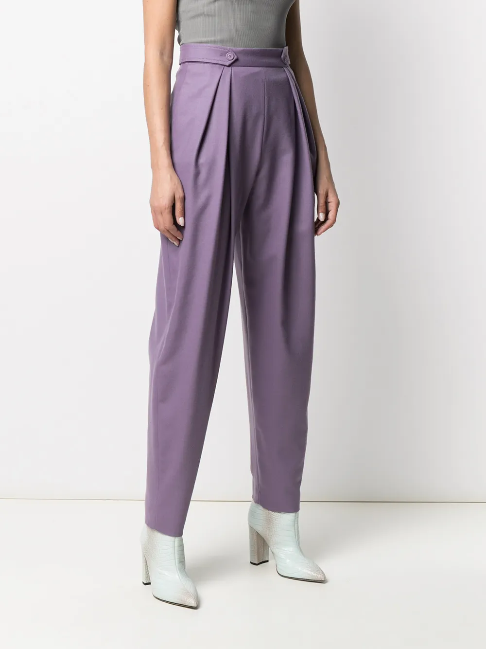 Alberta Ferretti Broek met geplooid detail Paars