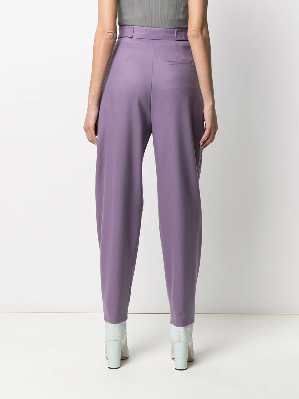 Alberta Ferretti Broek met geplooid detail Paars