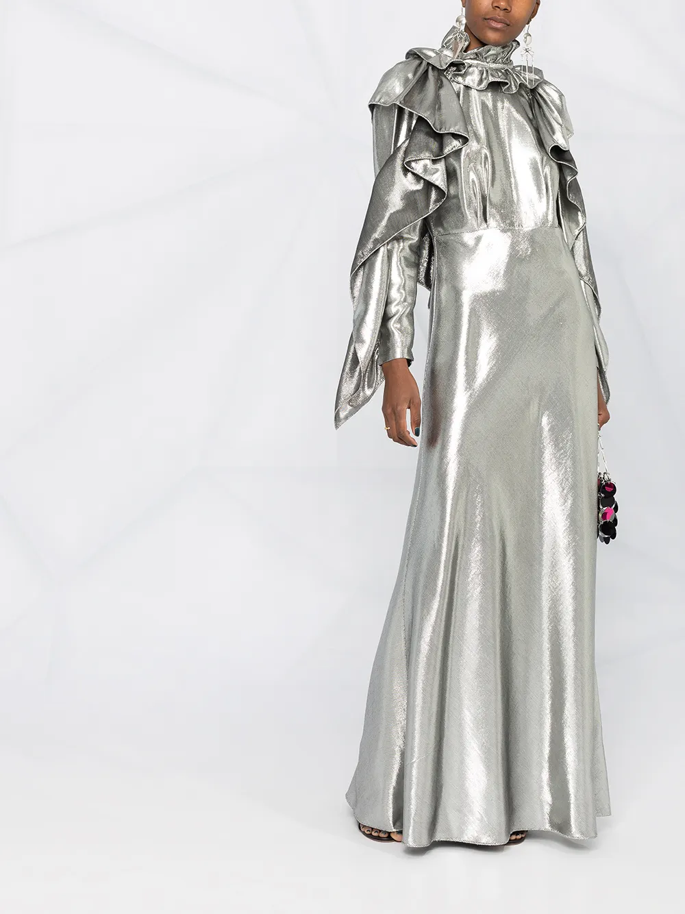 Alberta Ferretti Metallic avondjurk - Zilver
