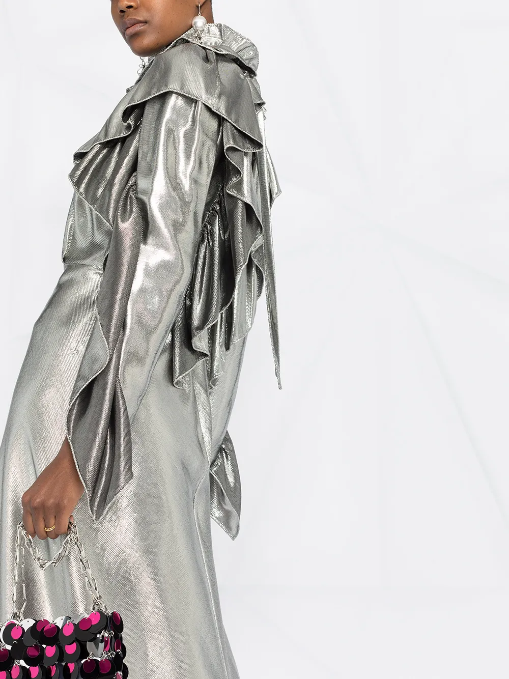 Alberta Ferretti Metallic avondjurk Zilver
