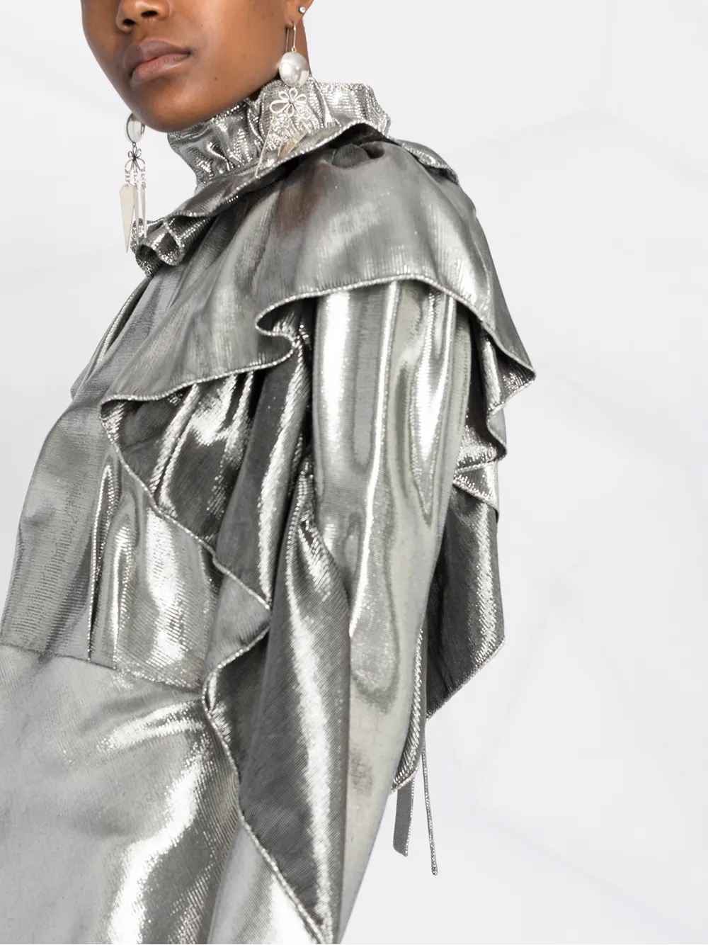 Alberta Ferretti Metallic avondjurk Zilver