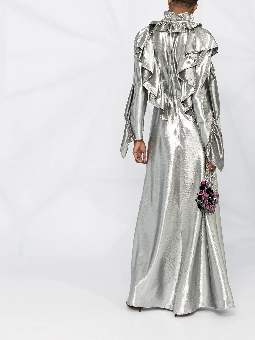 Alberta Ferretti Metallic avondjurk Zilver