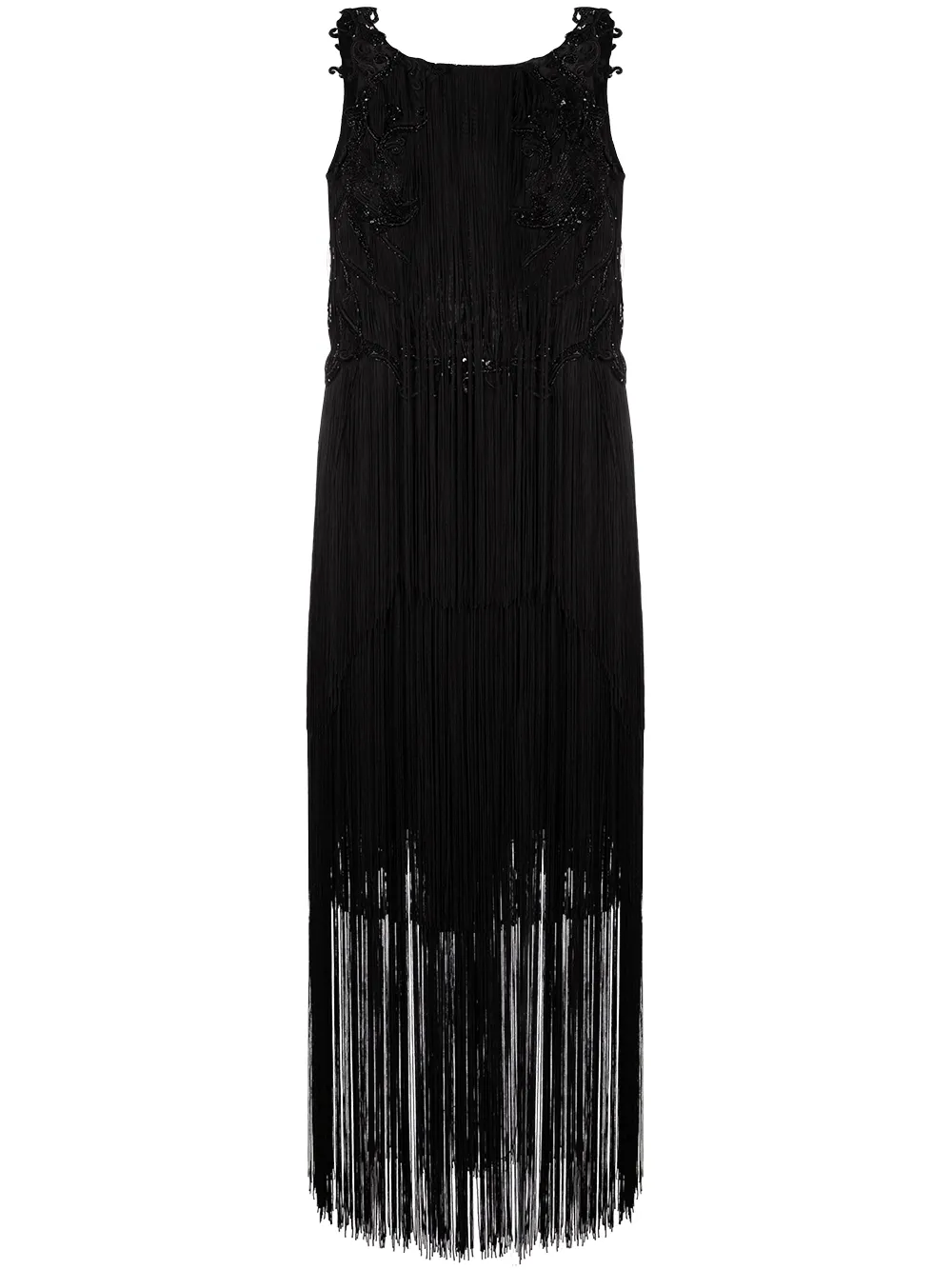Alberta Ferretti Midi-rok met kwastje Zwart