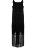 Alberta Ferretti mid-length embellished tassel dress - Black