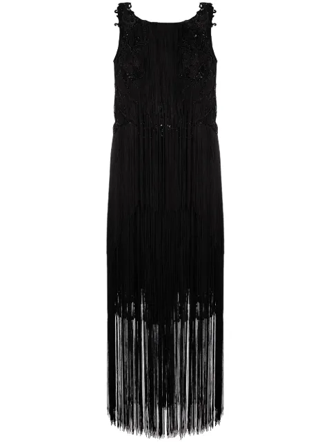 Alberta Ferretti mid-length embellished tassel dress