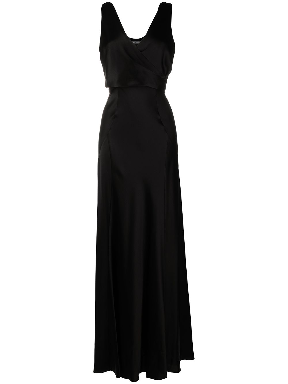 Alberta Ferretti Wrap-front Floor-length Dress In Black