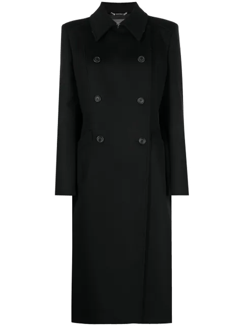 Alberta Ferretti long double-breasted wool-blend coat