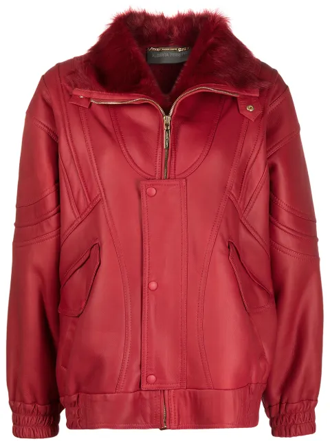 Alberta Ferretti shearling-trim bomber jacket