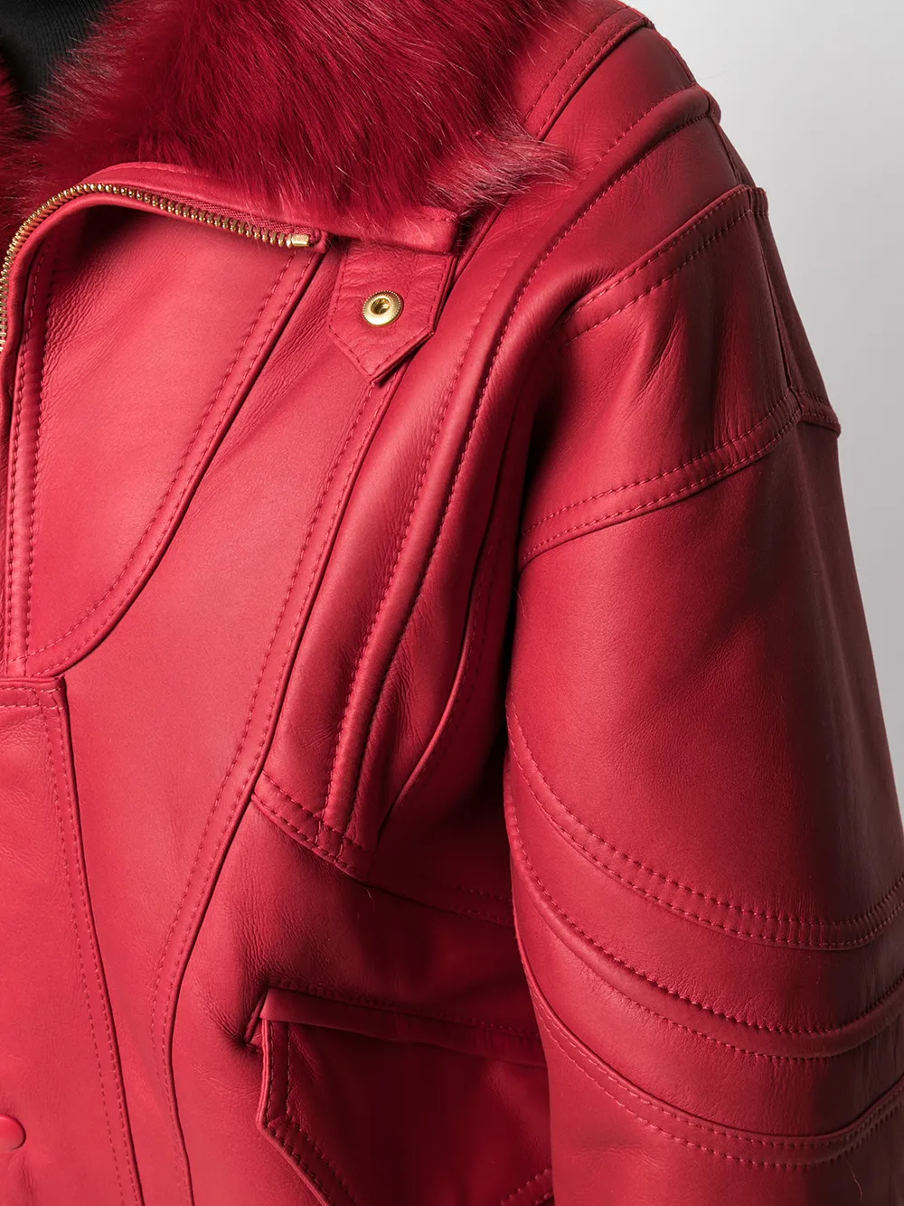 Alberta Ferretti Leren jack Rood