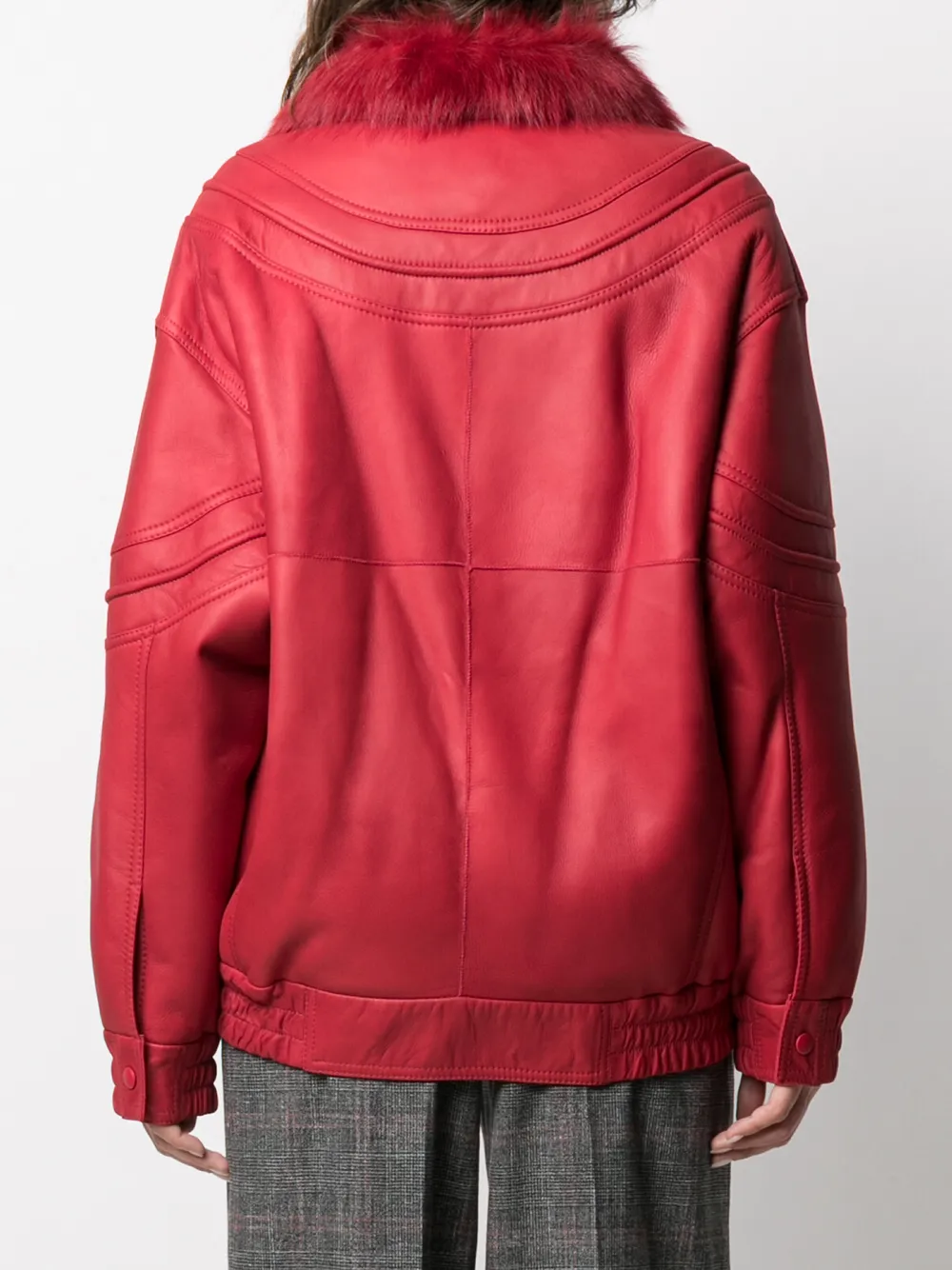 Alberta Ferretti Leren jack Rood