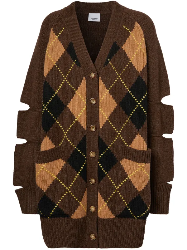 burberry check cardigan