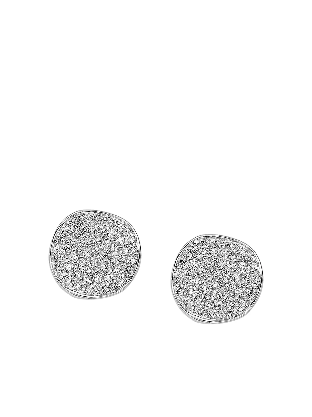 IPPOLITA STERLING SILVER STARDUST FLOWER DIAMOND STUD EARRINGS