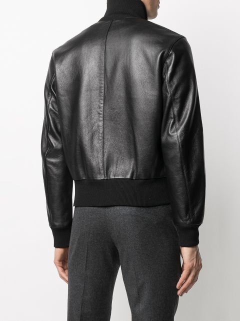 sandro leather bomber