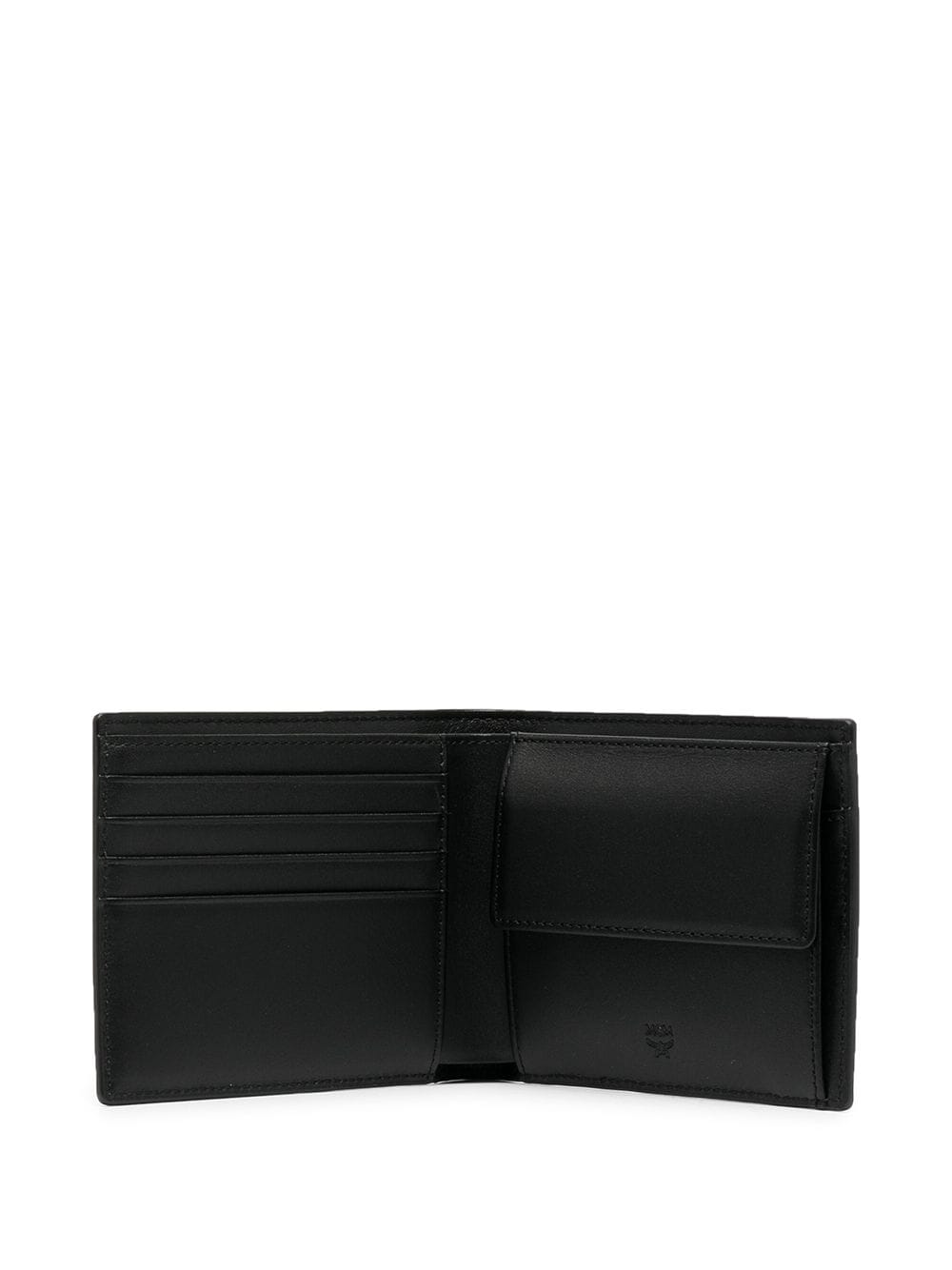 Shop Mcm Small Monogram-print Bi-fold Wallet In Black