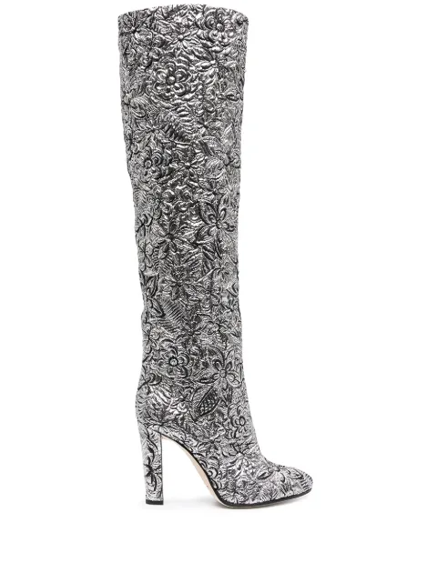 Alberta Ferretti floral knee-high boots