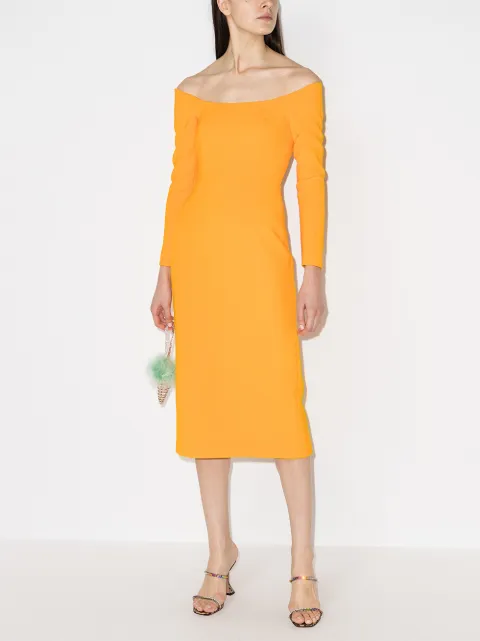 carolina herrera off the shoulder dress