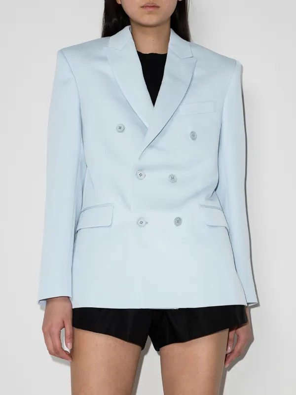 double-breasted Wool Blazer Blue FARFETCH IN