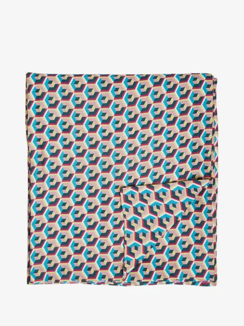 La DoubleJ Leinentischdecke mit geometrischem Print