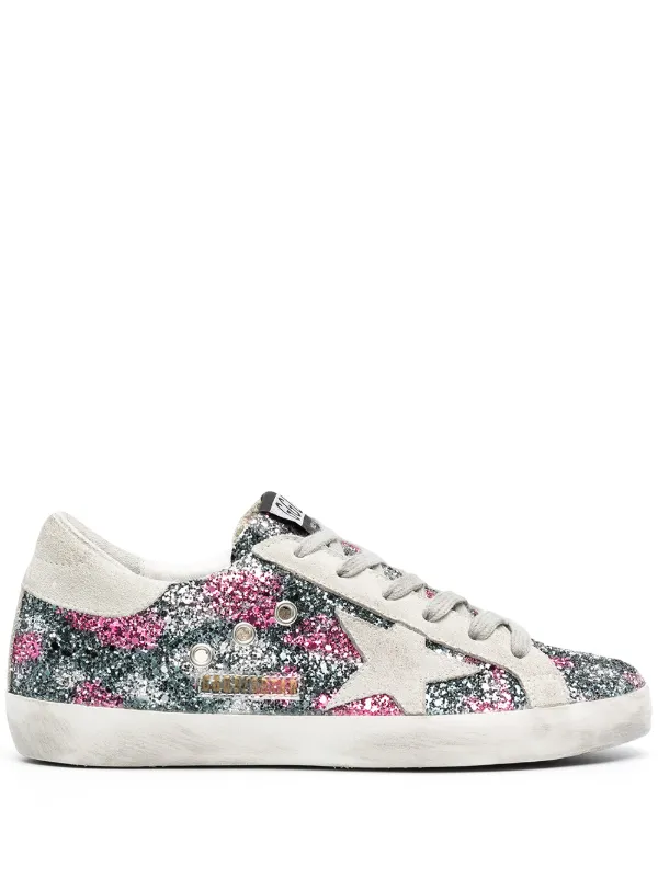 golden goose sneakers pink glitter
