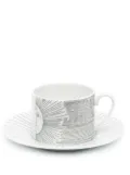 Fornasetti Solitario cup and plate set - White