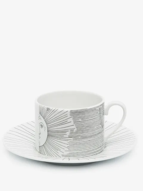 Fornasetti Solitario cup and plate set