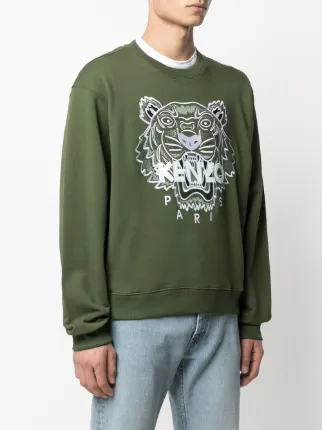 Tiger motif crew neck sweatshirt展示图