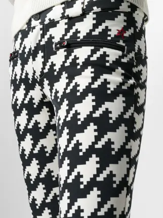 houndstooth-print flared trousers展示图