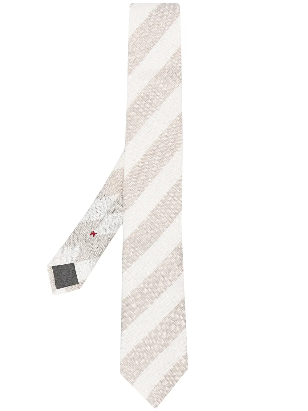 Brunello Cucinelli Gestreepte stropdas Beige