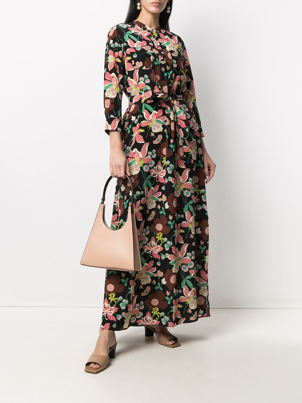 фото Aspesi платье макси с цветочным принтом