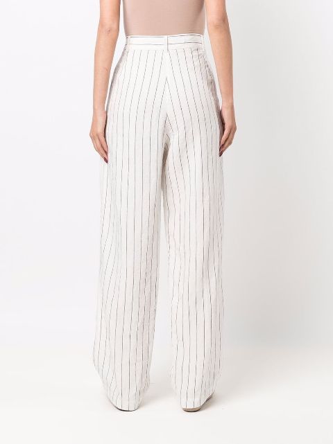 white pinstripe trousers womens