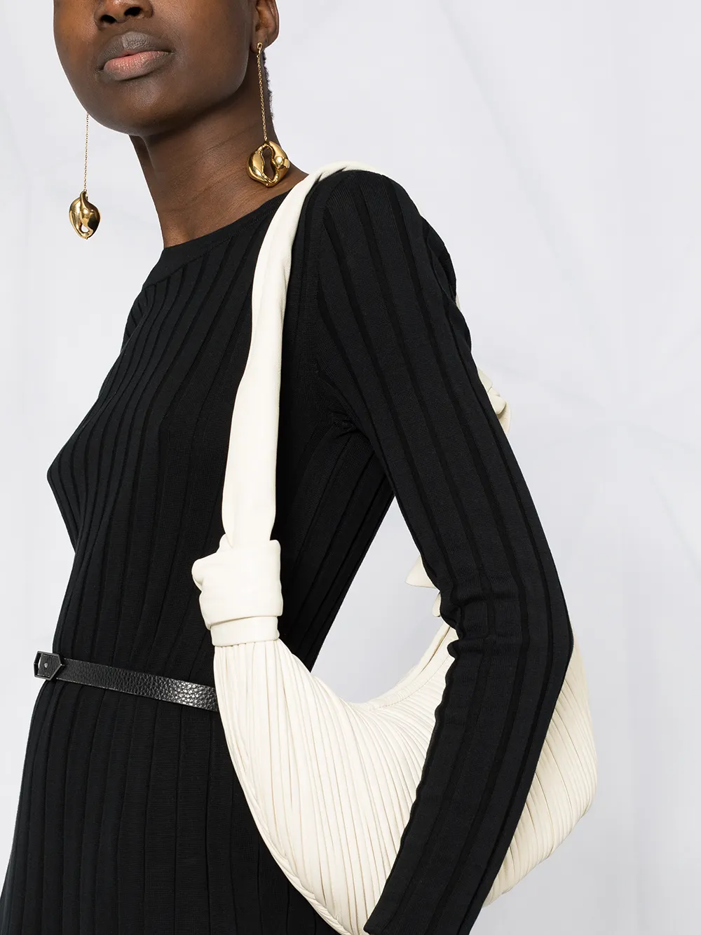 фото Fabiana filippi платье в рубчик с поясом