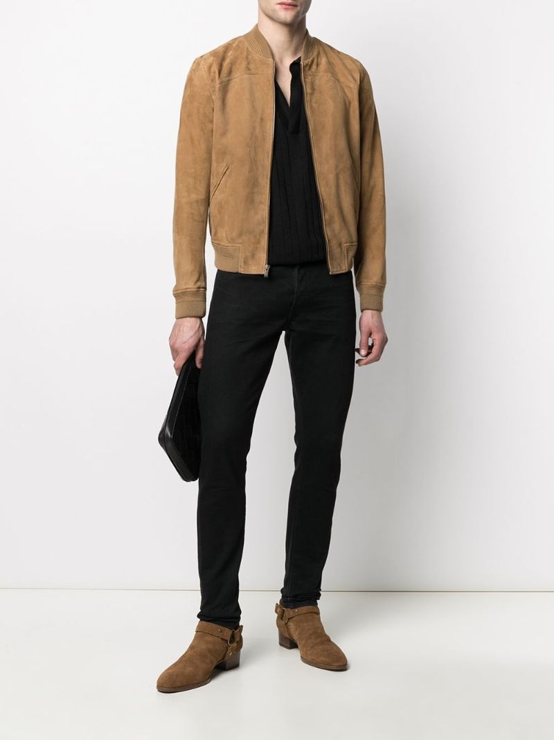 saint laurent suede bomber jacket