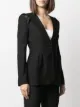 RAQUETTE slim fit collarless blazer