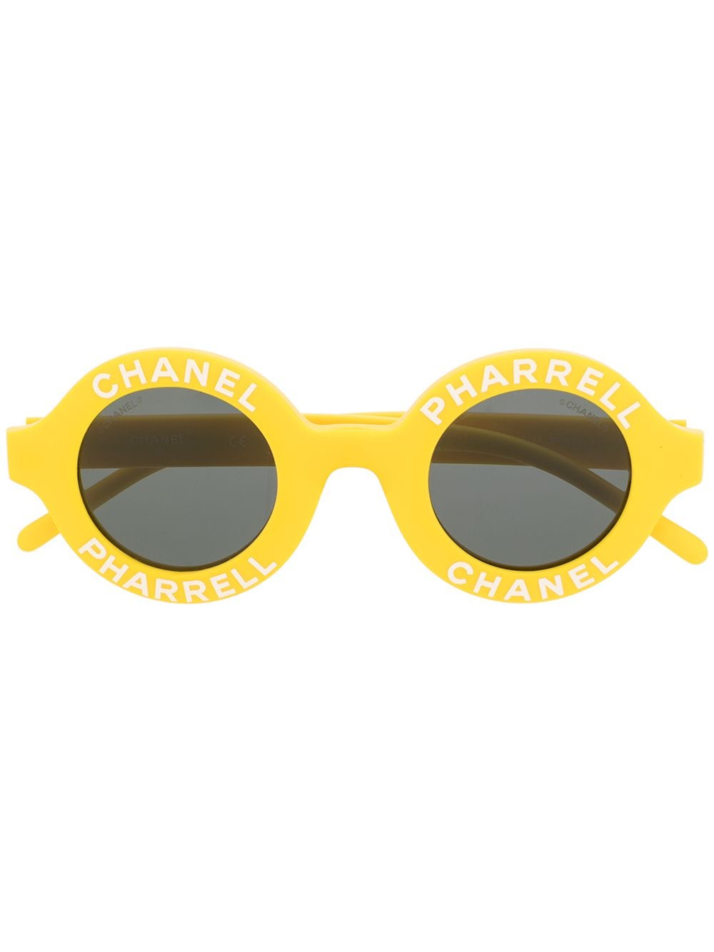 Pre-owned Chanel Cc Pharrell Round-frame Sunglasses In Yellow