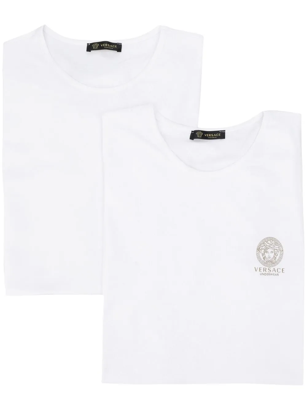 Shop Versace Medusa Crest T-shirts (set Of Two) In White