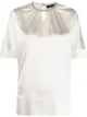 Image 1 of Fabiana Filippi chainmail-detail U-neck blouse