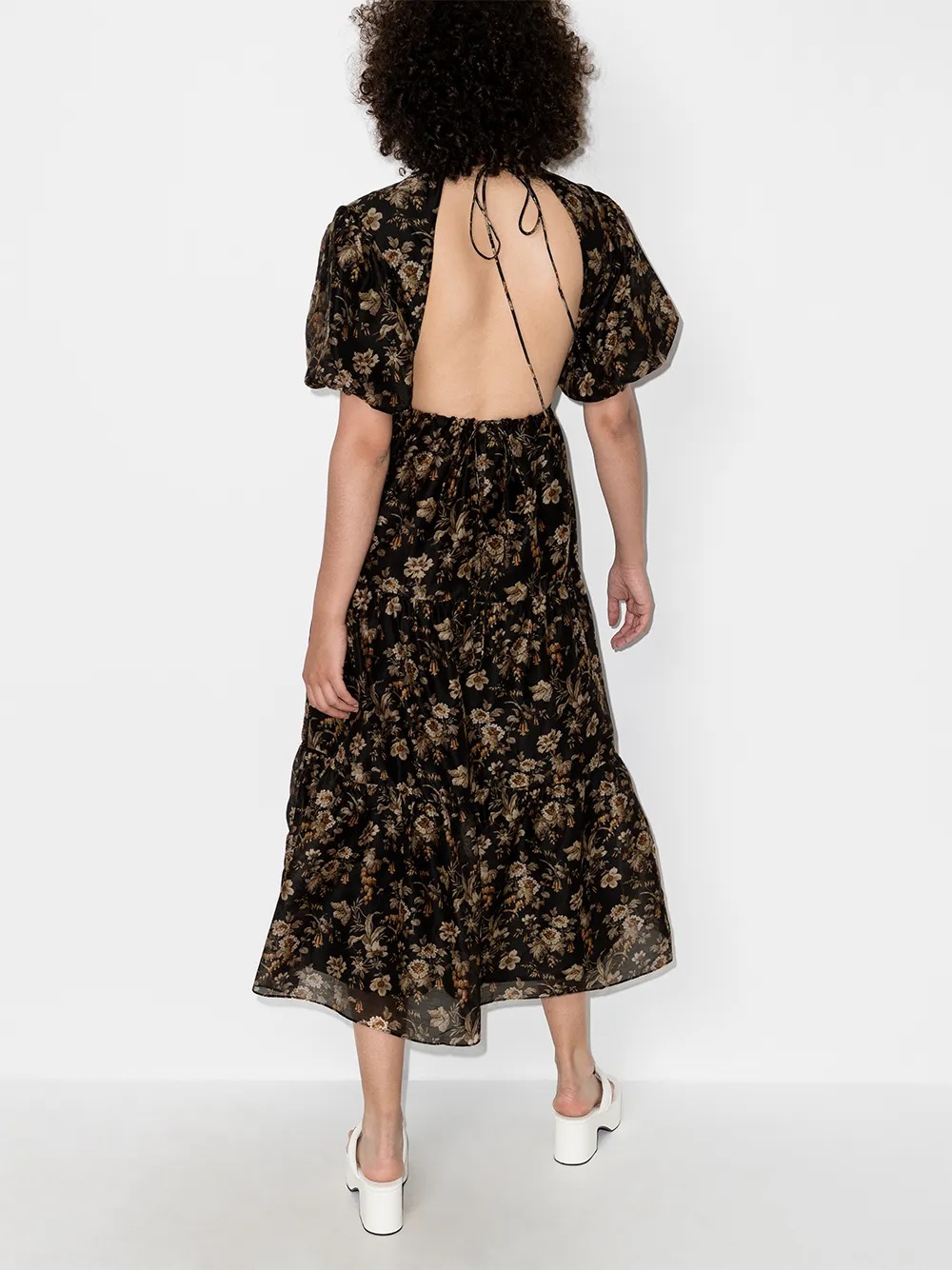 фото Sir. платье миди amerie с открытой спиной