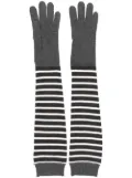Brunello Cucinelli long-line striped gloves - Grey