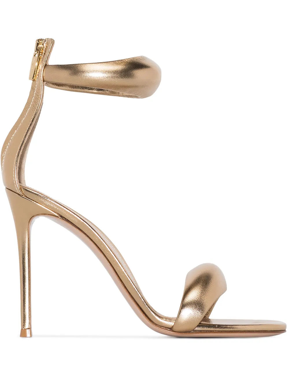 Shop Gianvito Rossi Bijoux 105mm Leather Sandals In Gold