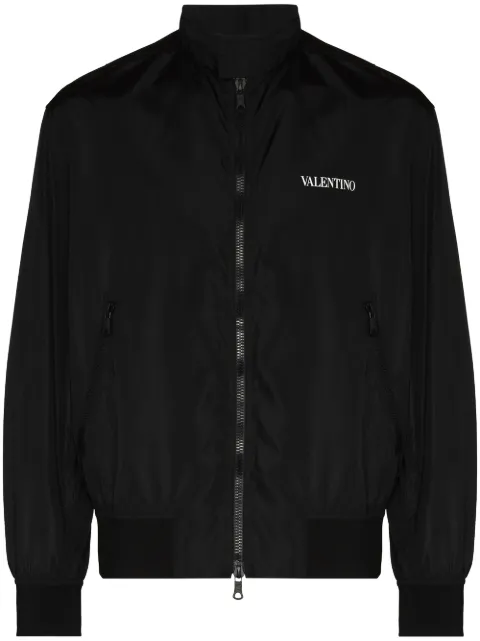 Valentino Garavani logo-print zip-up bomber jacket