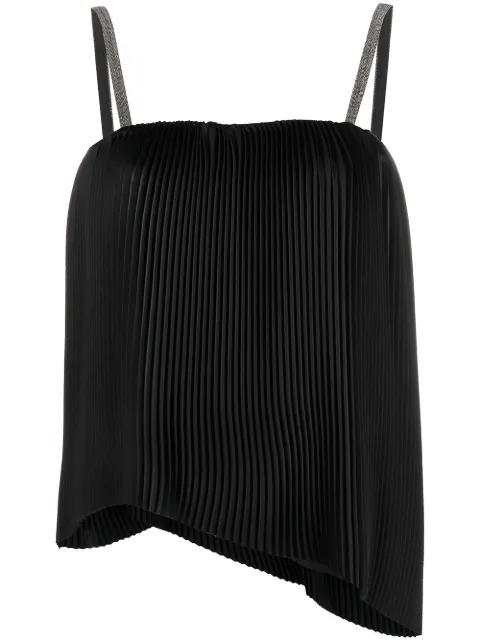 Fabiana Filippi pleated metallic-trim vest top