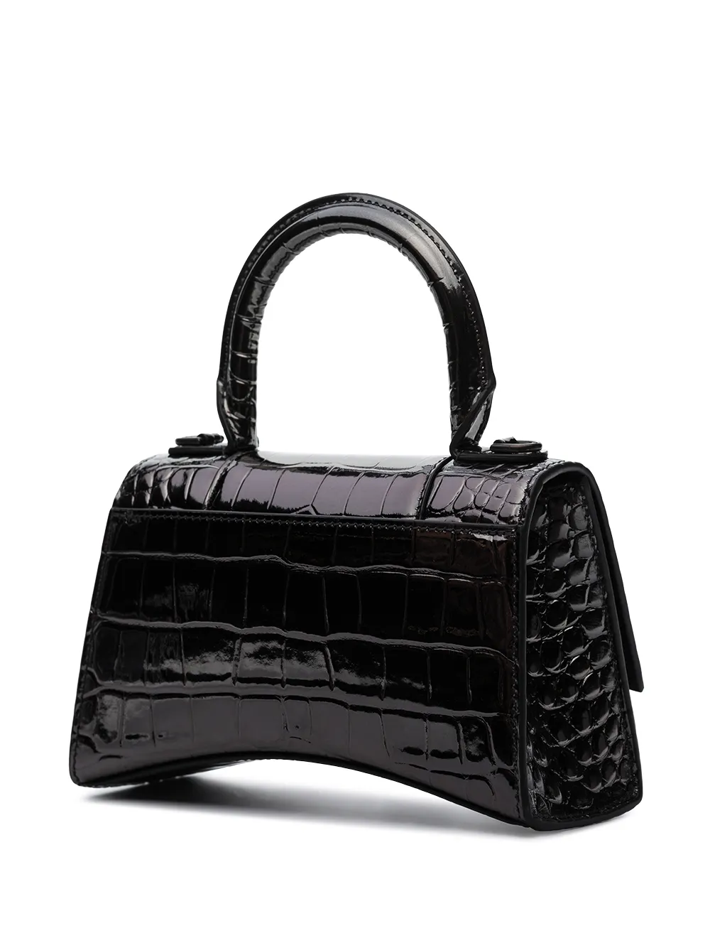 фото Balenciaga мини-сумка xs hourglass с тиснением под кожу крокодила