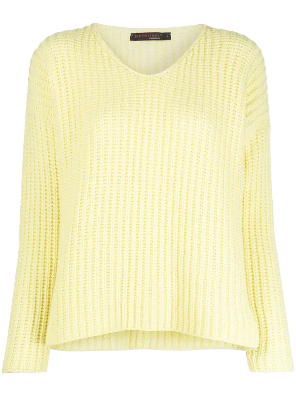 Yellow ribbed jumper clearance