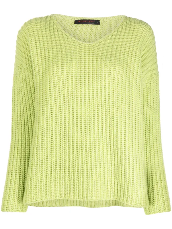 v neck ribbed jumper