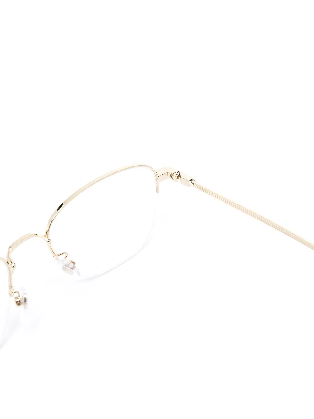 Eyewear By David Beckham Semi-rimless Rectangular Frame Glasses In Gold