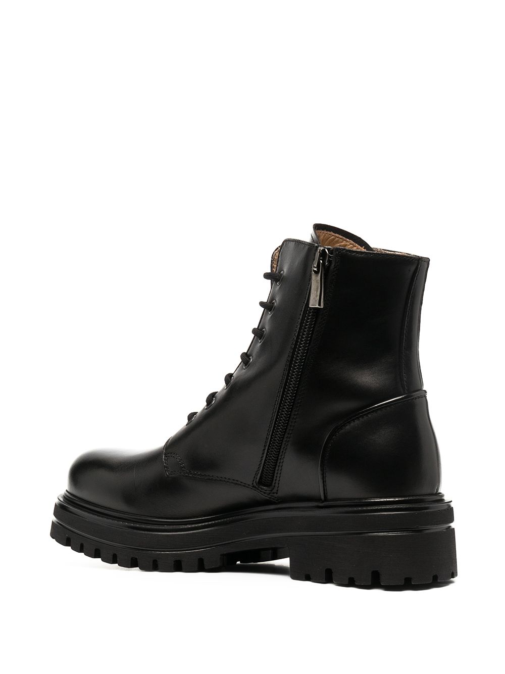 Shop Scarosso Megan Lace-up Leather Boots In Black