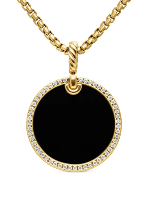 David Yurman pendentif DY Elements Disc en or 18ct pavé de diamants (24 mm)