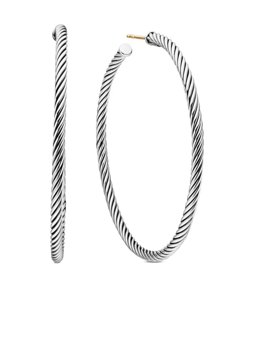 David Yurman Sculpted Cable ピアス - シルバートーン David Yurman Sculpted Cable ピアス - シルバートーン