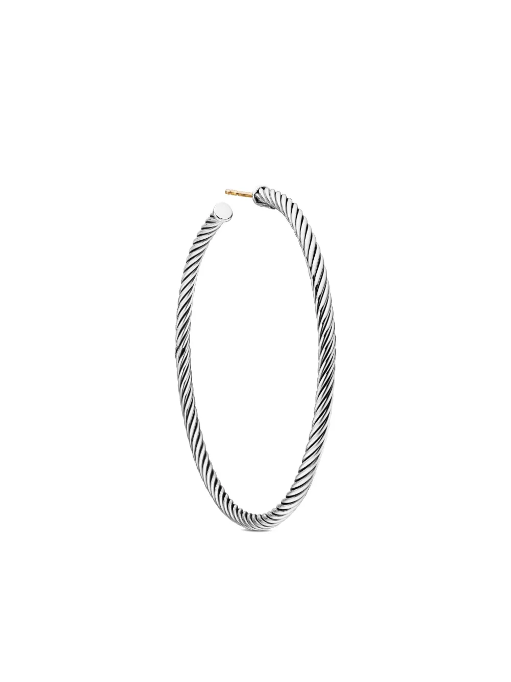 Sterling Silver Sculpted Cable Hoop Earrings